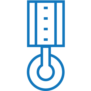 minimalist line art icon of a roller manufacturing component