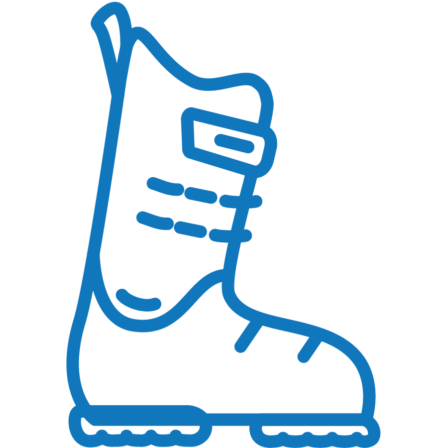 minimalist line art icon of a winter ski boot